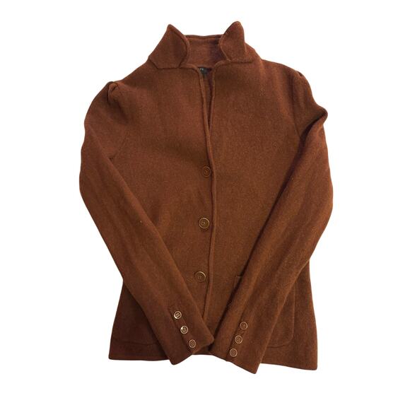 Talbots Petite Pure Merino Wool Sweater Jacket – SP – Chestnut Brown - Picture 3 of 7